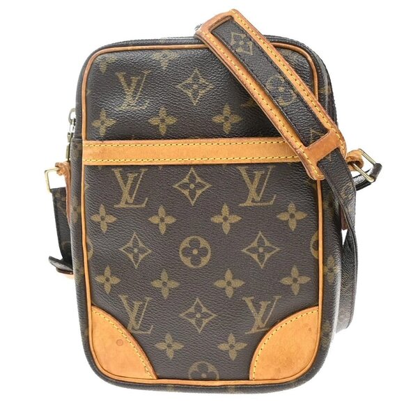 LOUIS VUITTON Danube Shoulder Bag Monogram Leather Brown France M45266 83EE779 - Picture 1 of 16